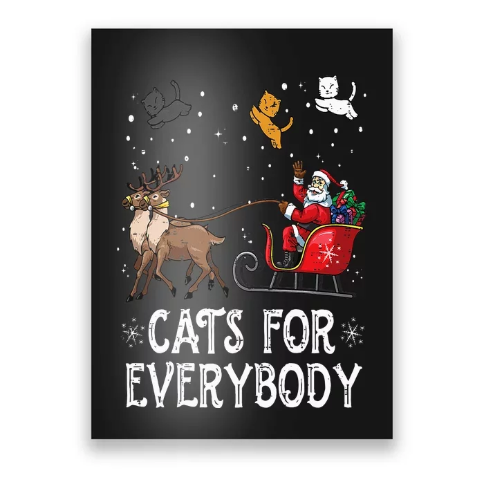 Cats For Everybody Christmas Cat Funny Xmas Santa Poster