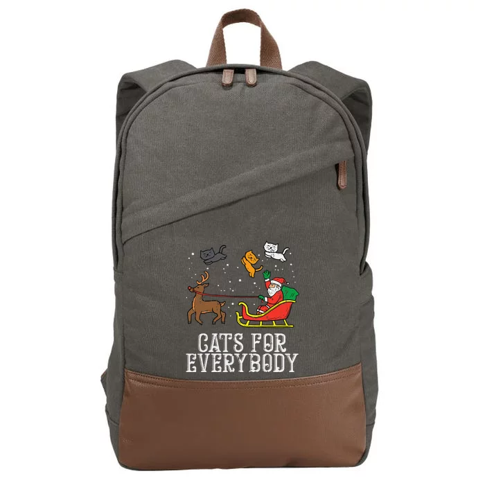 Cats For Everybody Christmas Cat Funny Xmas Women Santa Cotton Canvas Backpack