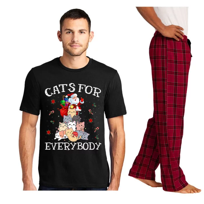 Cats For Everybody Christmas Cat Funny Santa Xmas Pajama Pajama Set