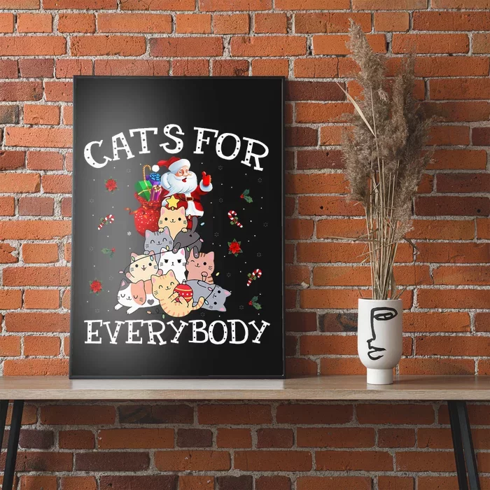 Cats For Everybody Christmas Cat Funny Santa Xmas Pajama Poster