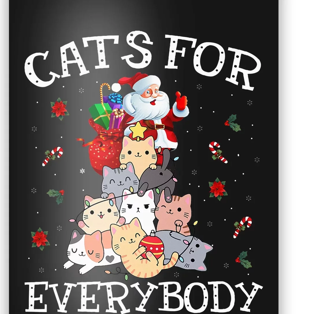 Cats For Everybody Christmas Cat Funny Santa Xmas Pajama Poster