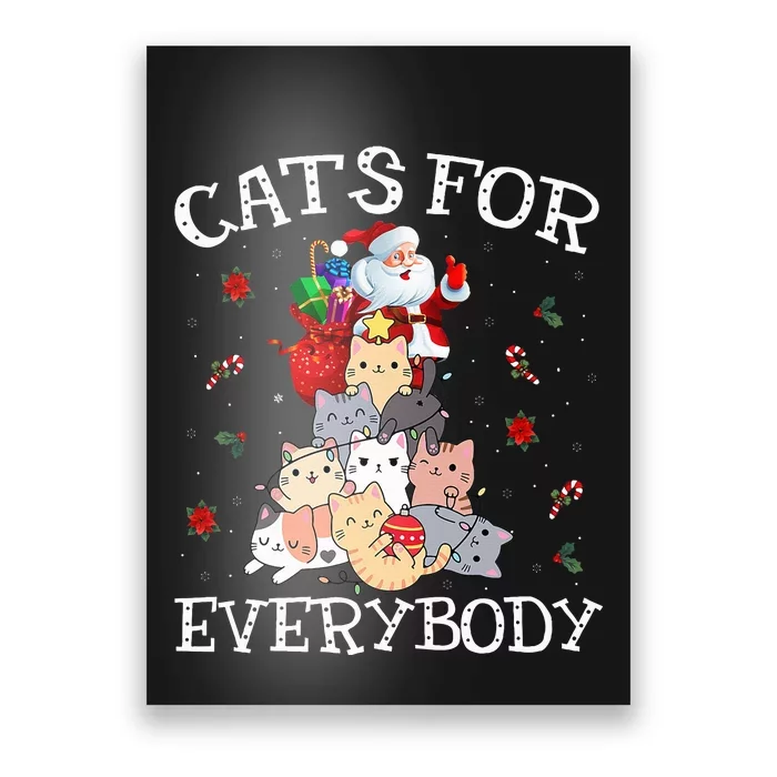 Cats For Everybody Christmas Cat Funny Santa Xmas Pajama Poster