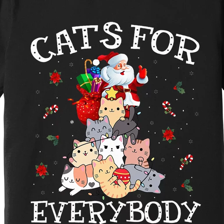 Cats For Everybody Christmas Cat Funny Santa Xmas Pajama Premium T-Shirt