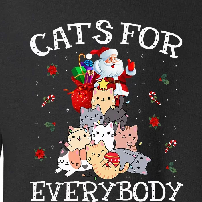 Cats For Everybody Christmas Cat Funny Santa Xmas Pajama Toddler Sweatshirt