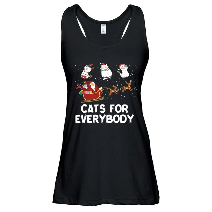 Cats For Everybody Festive Christmas Santa Xmas Ladies Essential Flowy Tank