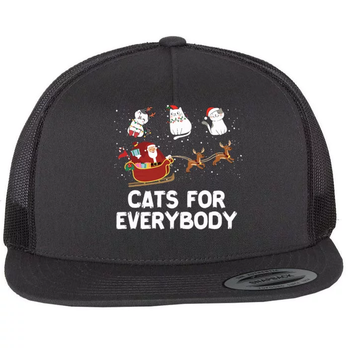 Cats For Everybody Festive Christmas Santa Xmas Flat Bill Trucker Hat