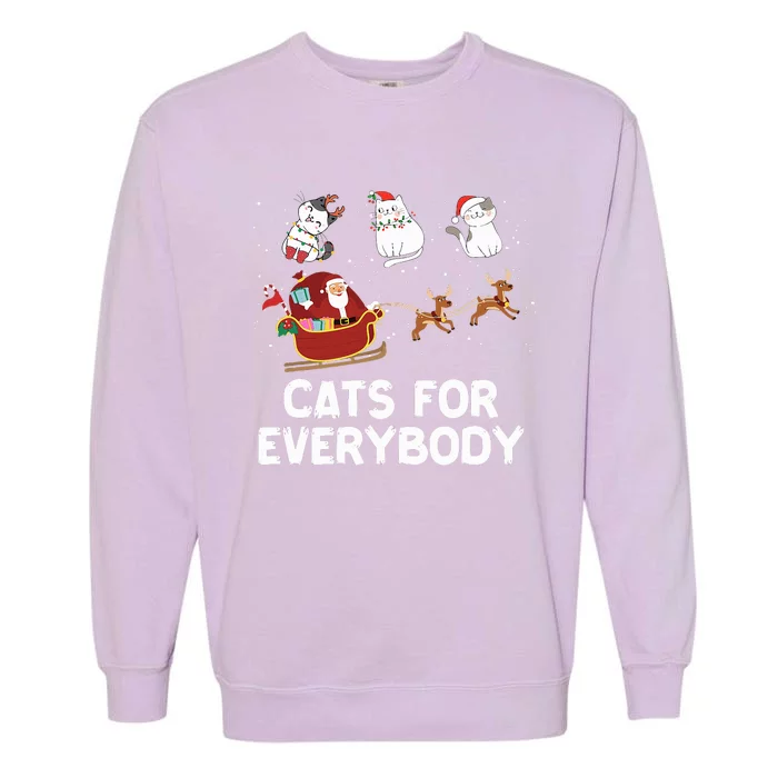 Cats For Everybody Festive Christmas Santa Xmas Garment-Dyed Sweatshirt