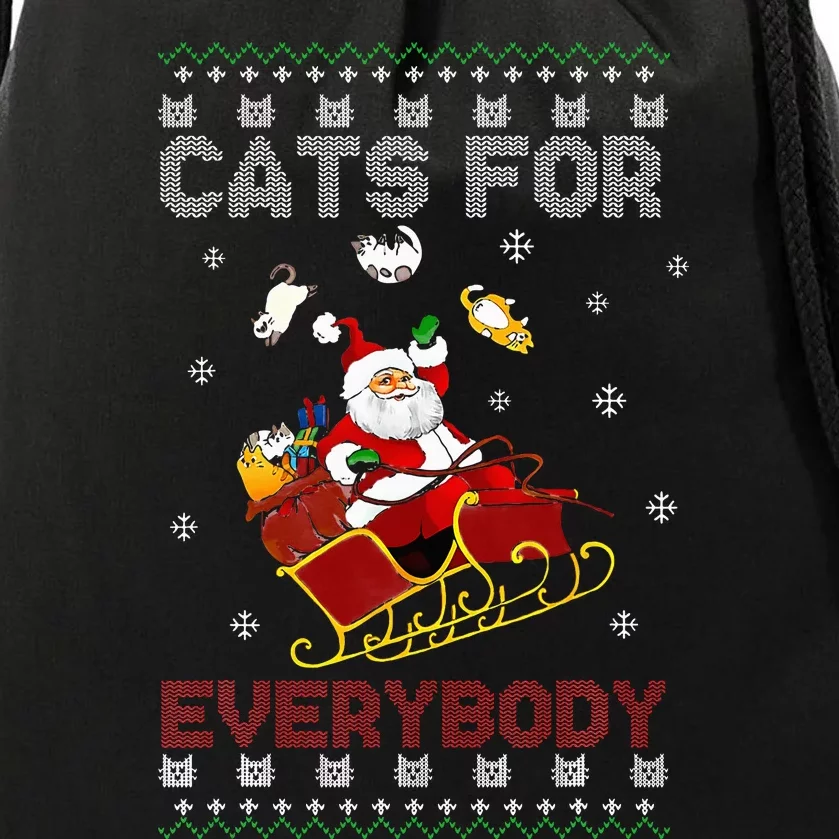 Cats For Everybody Christmas Cat Funny Xmas Drawstring Bag