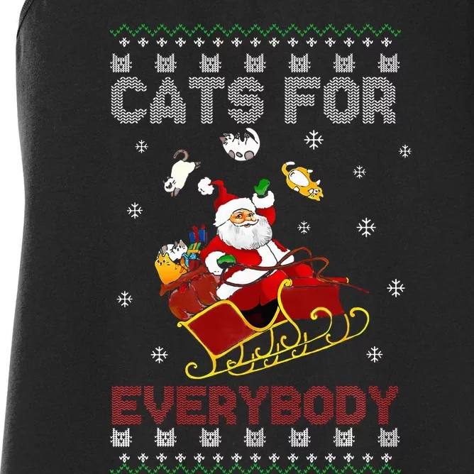 Cats For Everybody Christmas Cat Funny Xmas Women's Racerback Tank