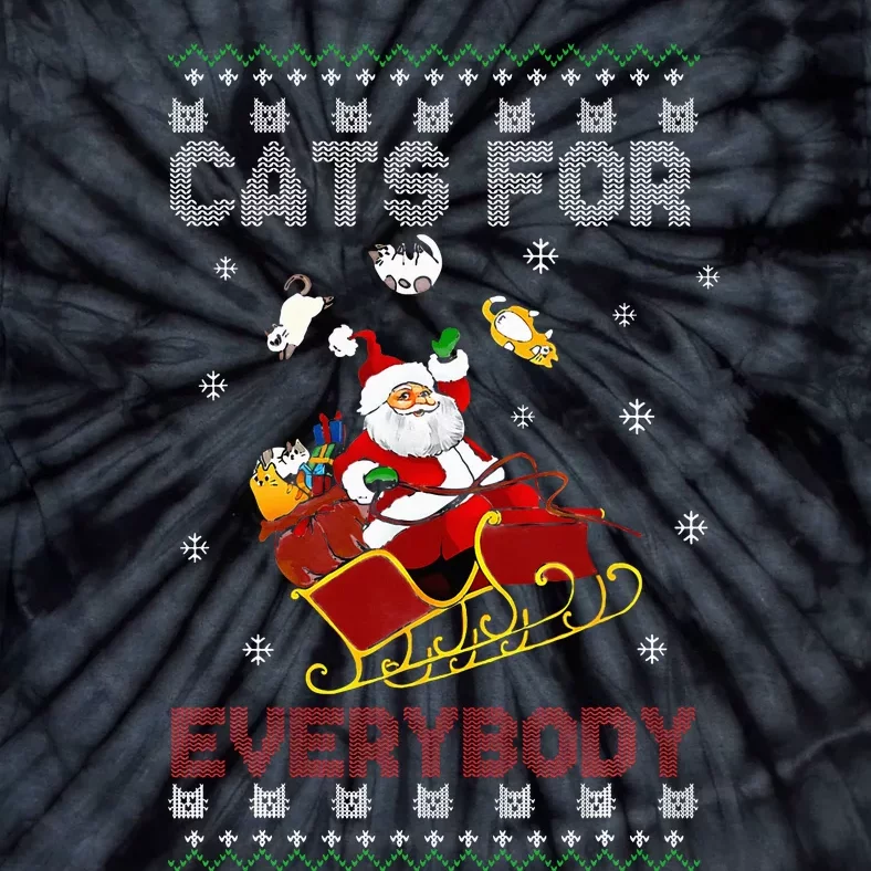 Cats For Everybody Christmas Cat Funny Xmas Tie-Dye T-Shirt