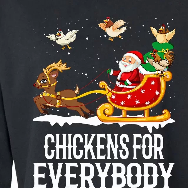 Chickens For Everybody Funny Christmas Santa Cropped Pullover Crew