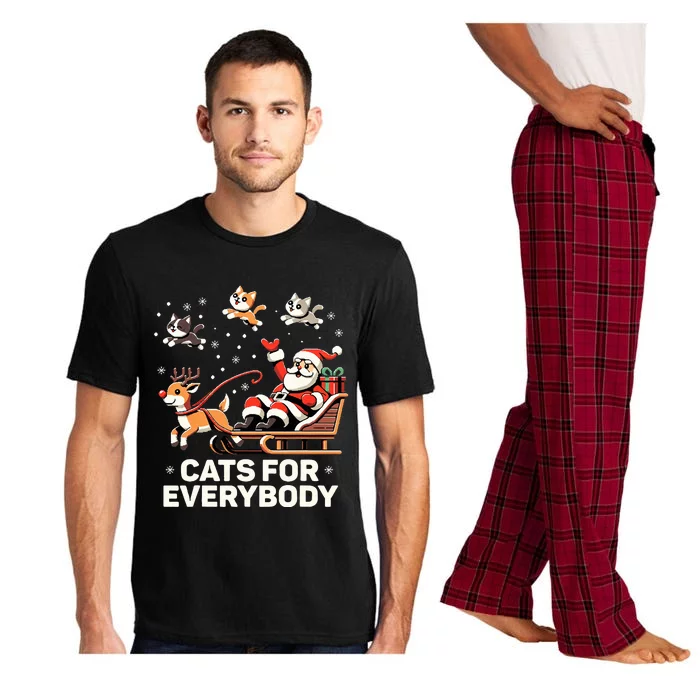 Cats For Everybody  Funny Christmas Cat Xmas Santa Pajama Set