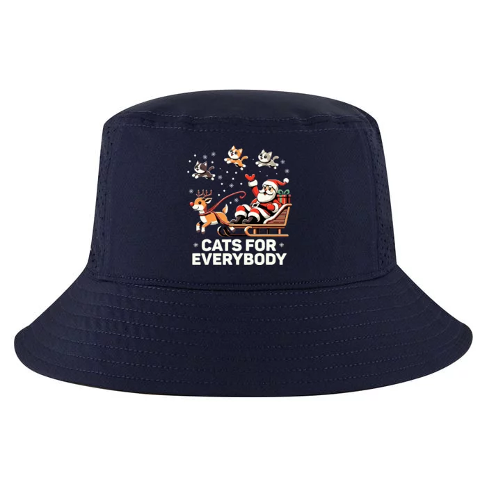 Cats For Everybody  Funny Christmas Cat Xmas Santa Cool Comfort Performance Bucket Hat