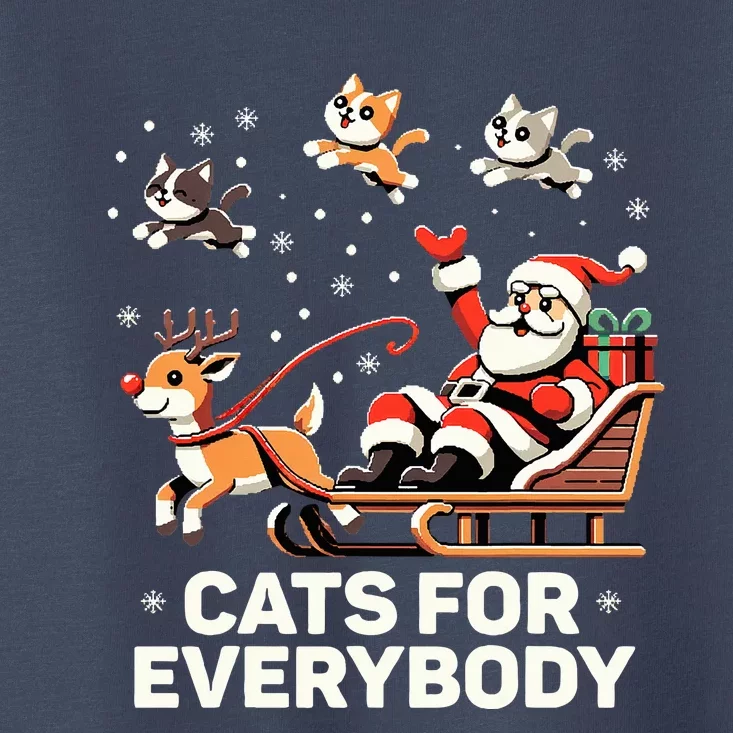 Cats For Everybody  Funny Christmas Cat Xmas Santa Toddler T-Shirt