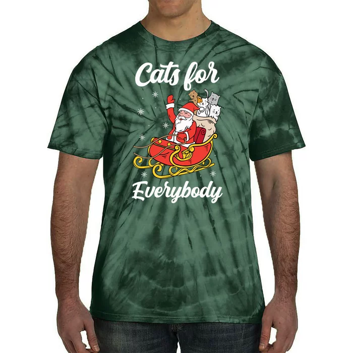 Cats For Everybody Christmas Gift Xmas Tie-Dye T-Shirt