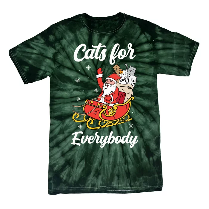 Cats For Everybody Christmas Gift Xmas Tie-Dye T-Shirt