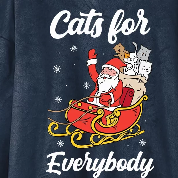 Cats For Everybody Christmas Gift Xmas Hooded Wearable Blanket