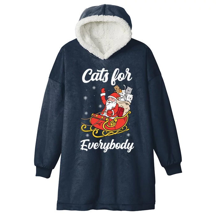 Cats For Everybody Christmas Gift Xmas Hooded Wearable Blanket