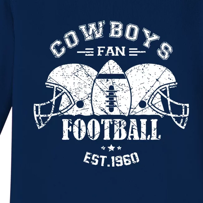 Cowboys Football Est 1960 Fan Baby Long Sleeve Bodysuit