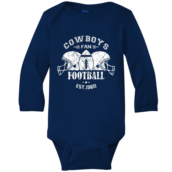 Cowboys Football Est 1960 Fan Baby Long Sleeve Bodysuit