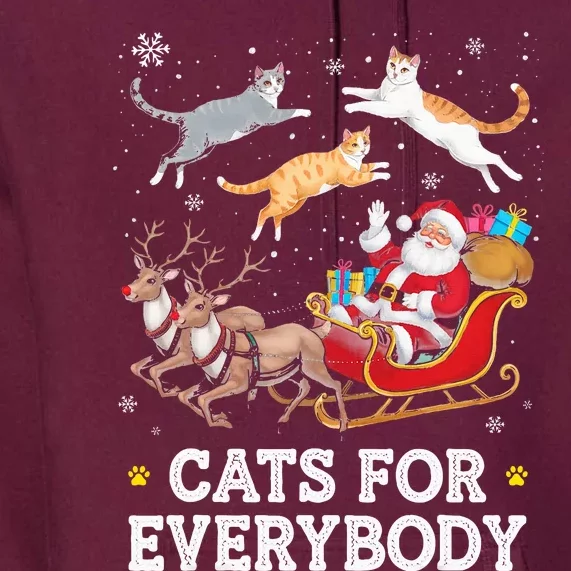 Cats For Everybody Christmas Funny Santa Cat Lover Xmas Premium Hoodie