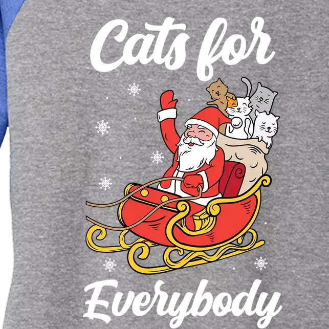 Cats For Everybody Christmas Gift Xmas Gift Women's Tri-Blend 3/4-Sleeve Raglan Shirt