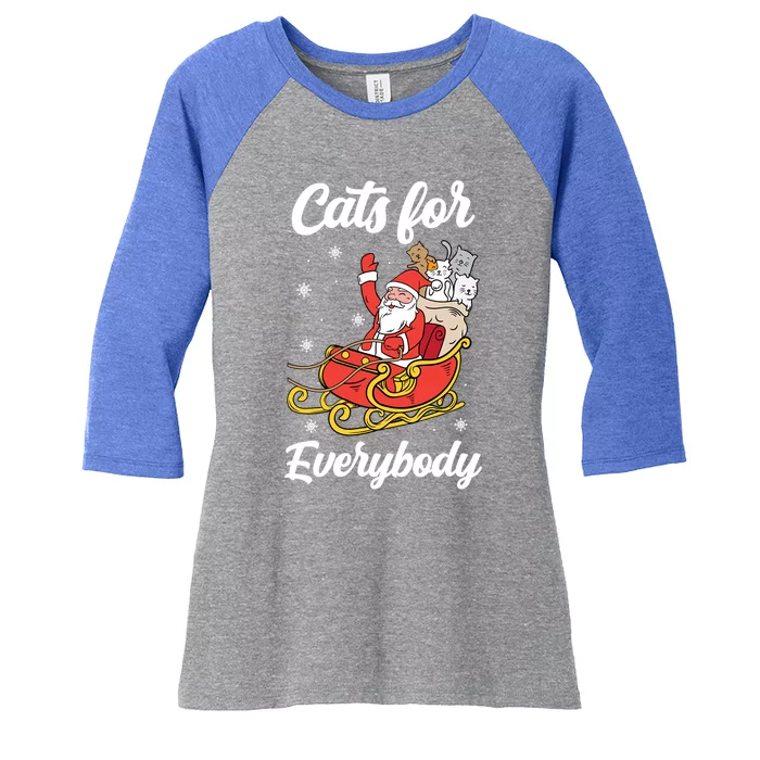 Cats For Everybody Christmas Gift Xmas Gift Women's Tri-Blend 3/4-Sleeve Raglan Shirt