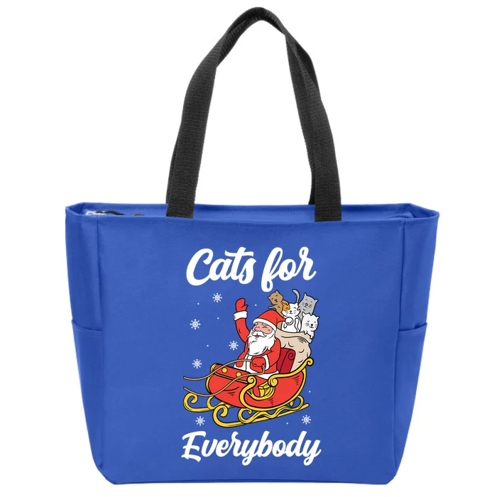 Cats For Everybody Christmas Gift Xmas Gift Zip Tote Bag