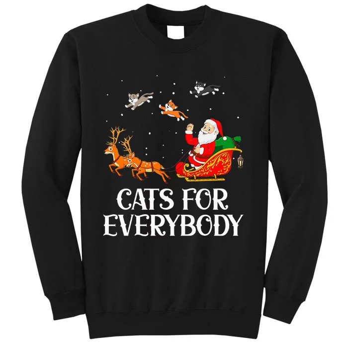 Cats For Everybody Santa Christmas Cat Funny Xmas Tall Sweatshirt