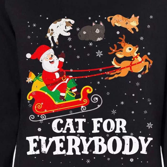 Cats For Everybody Santa Funny Christmas PJs Xmas Funny Funny Womens California Wash Sweatshirt