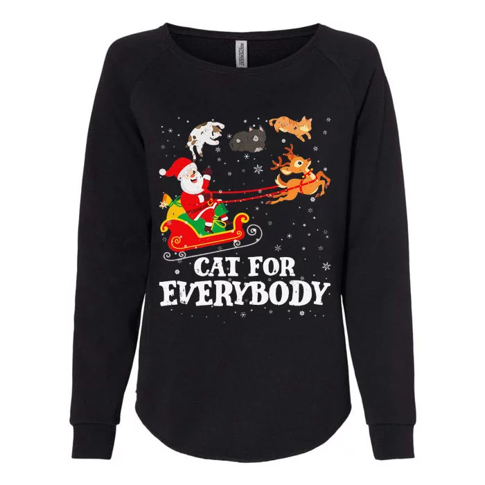 Cats For Everybody Santa Funny Christmas PJs Xmas Funny Funny Womens California Wash Sweatshirt