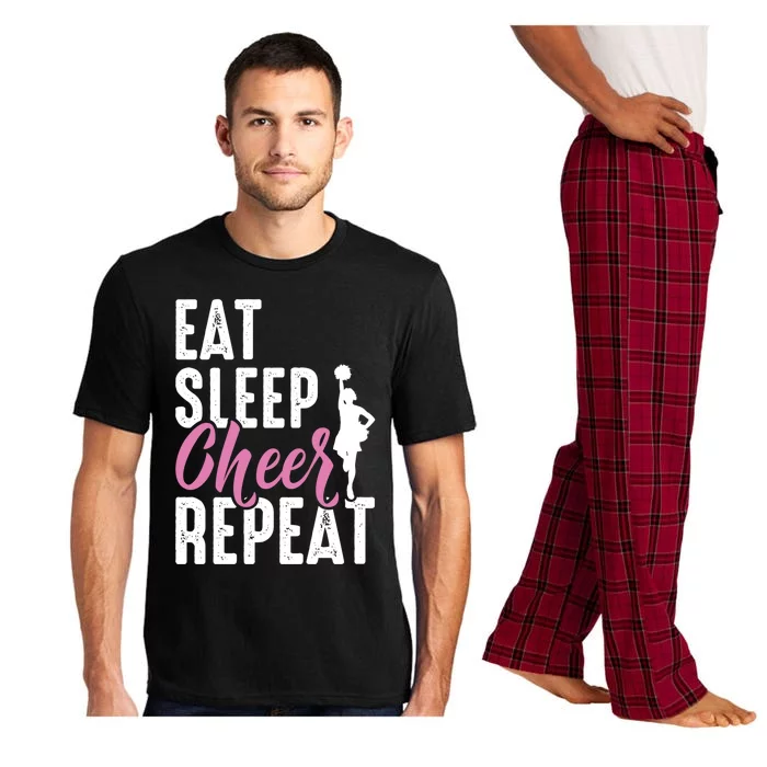 Cheerleader Funny Eat Sleep Cheer Repeat Gift Pajama Set