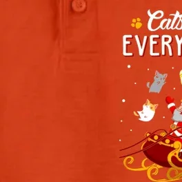 Cats For Everybody Cat Christmas Ugly Christmas Dry Zone Grid Performance Polo