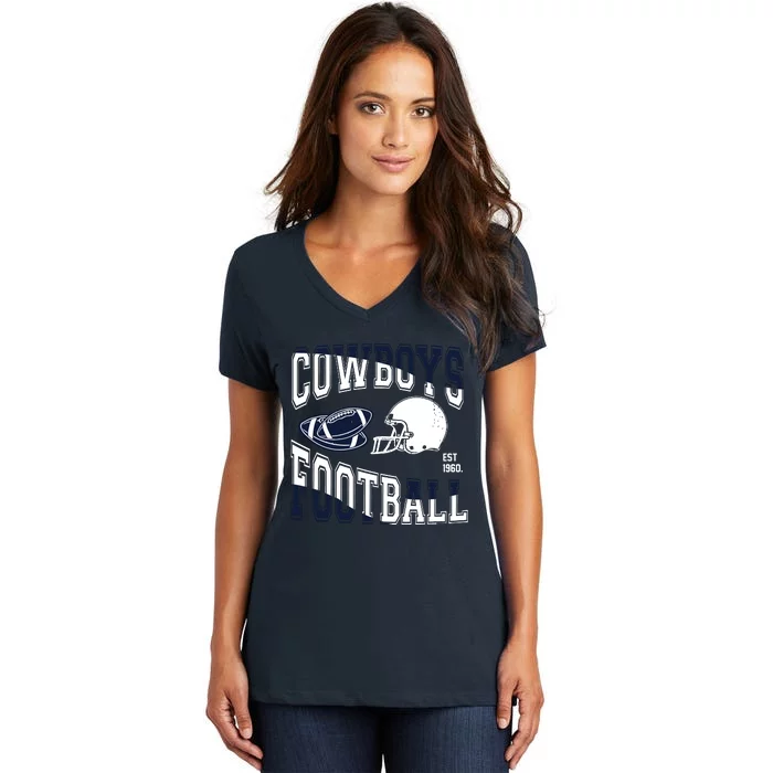 Cowboys Football Est 1960 Women's V-Neck T-Shirt