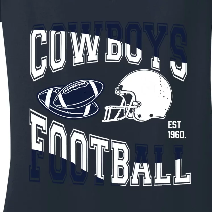 Cowboys Football Est 1960 Women's V-Neck T-Shirt