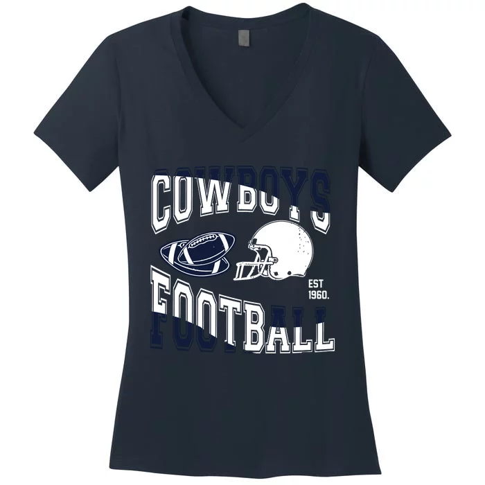 Cowboys Football Est 1960 Women's V-Neck T-Shirt