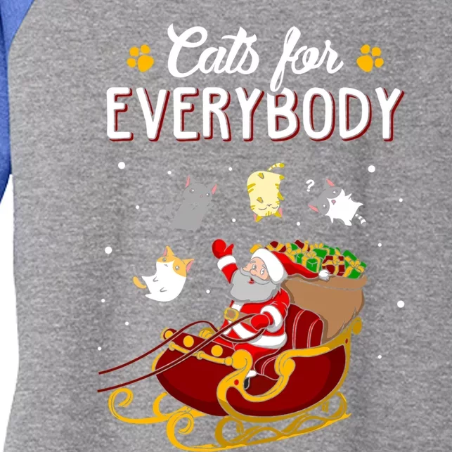 Cats For Everybody Cat Christmas Ugly Christmas Gift Women's Tri-Blend 3/4-Sleeve Raglan Shirt