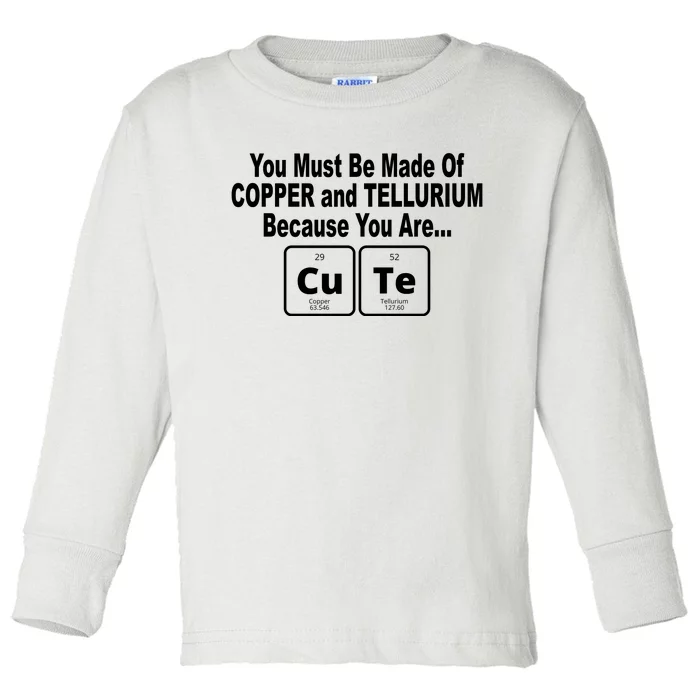 Cute Funny Element Copper Tellurium Toddler Long Sleeve Shirt