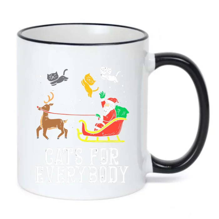 Cats For Everybody Christmas Cat Funny Xmas Women Santa Black Color Changing Mug