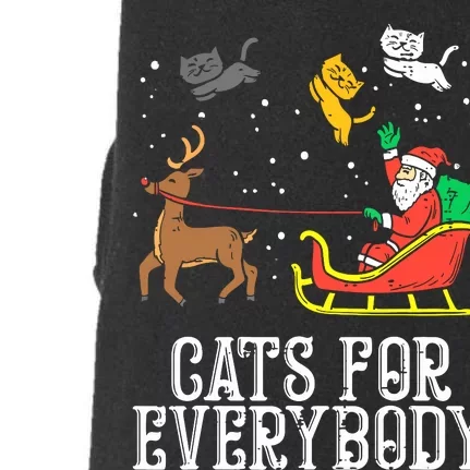 Cats For Everybody Christmas Cat Funny Xmas Women Santa Doggie 3-End Fleece Hoodie