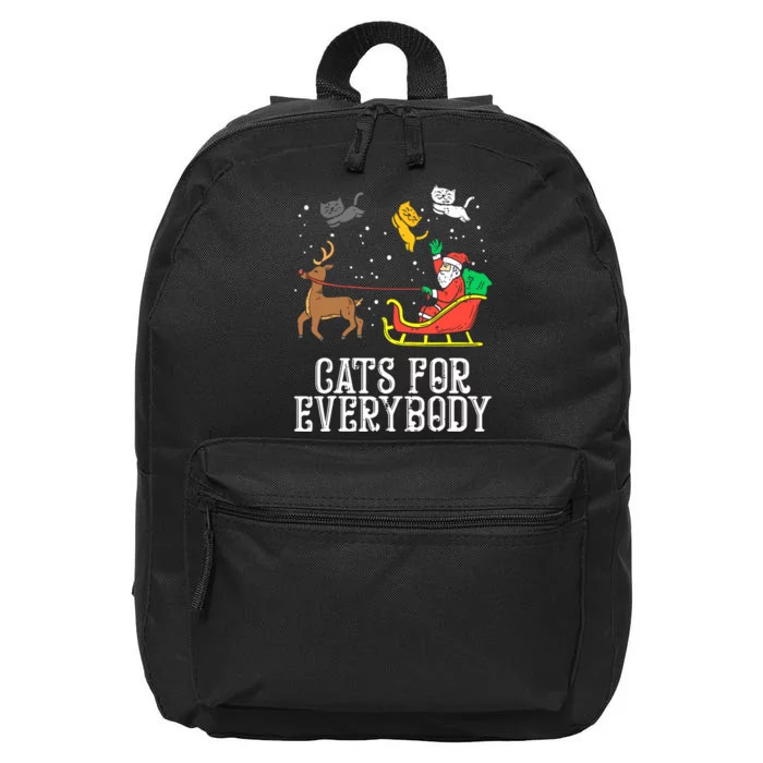 Cats For Everybody Christmas Cat Funny Xmas Women Santa 16 in Basic Backpack