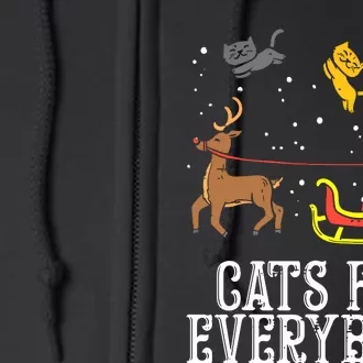 Cats For Everybody Christmas Cat Funny Xmas Women Santa Full Zip Hoodie