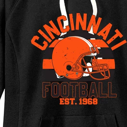 Cincinnati Football Est 1968 Team Supporter Women's Fleece Hoodie