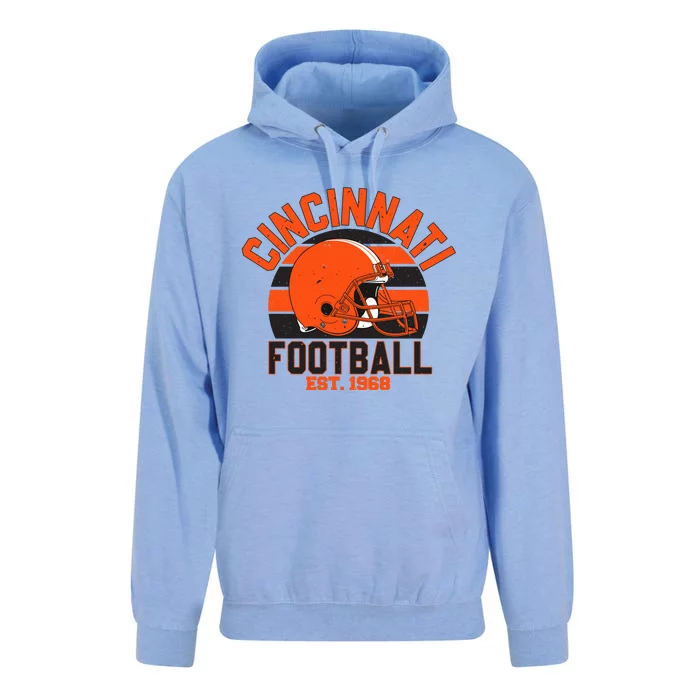 Cincinnati Football Est 1968 Team Supporter Unisex Surf Hoodie