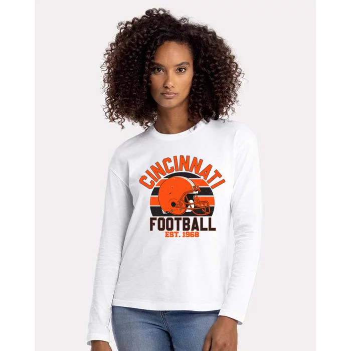 Cincinnati Football Est 1968 Team Supporter Womens Cotton Relaxed Long Sleeve T-Shirt