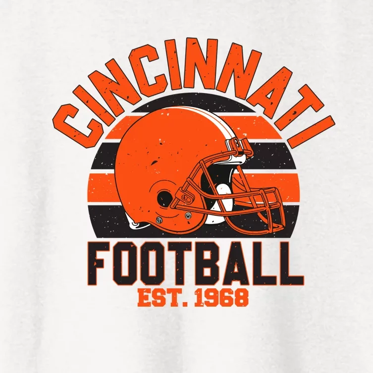 Cincinnati Football Est 1968 Team Supporter Women's Crop Top Tee