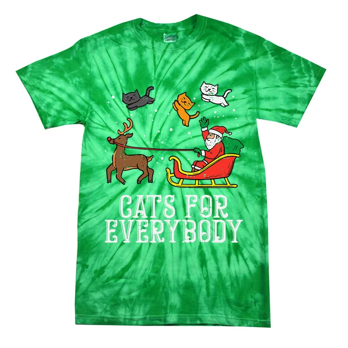 Cats For Everybody Christmas Cat Tie-Dye T-Shirt