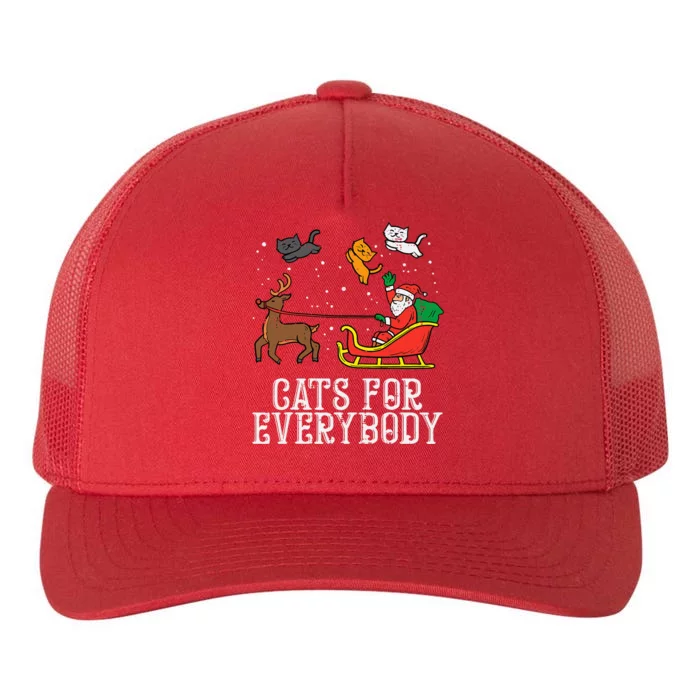 Cats For Everybody Christmas Cat Yupoong Adult 5-Panel Trucker Hat