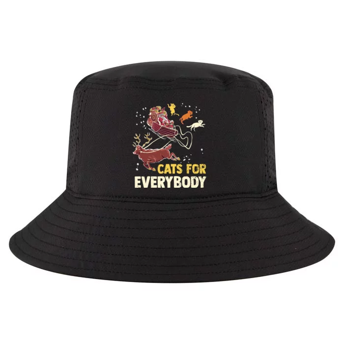 Cats For Everybody Christmas Cat Lovers Funny Xmas Santa Cool Comfort Performance Bucket Hat