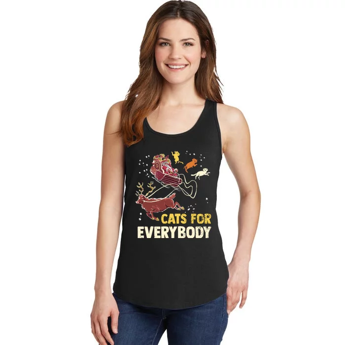 Cats For Everybody Christmas Cat Lovers Funny Xmas Santa Ladies Essential Tank